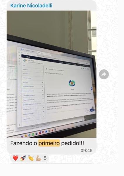 Karine: fazendo o primeiro pedido